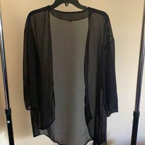 Black sheer kimono